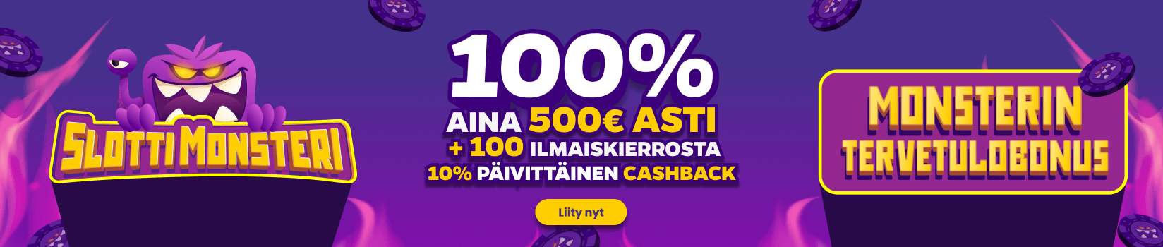 slottimonsteri bonus welcome offer banner